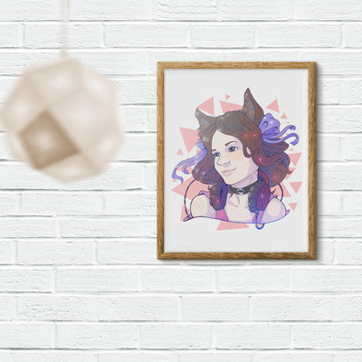 Картина на холсте 40х50см «Лиса Женя» (ручная отрисовка по фото в стиле «Поп-арт») — фото