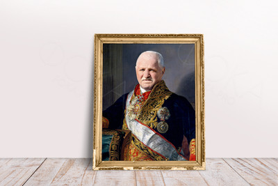 Фотокартина-монтаж на холсте в багете 40х60см «Генерал» — фото