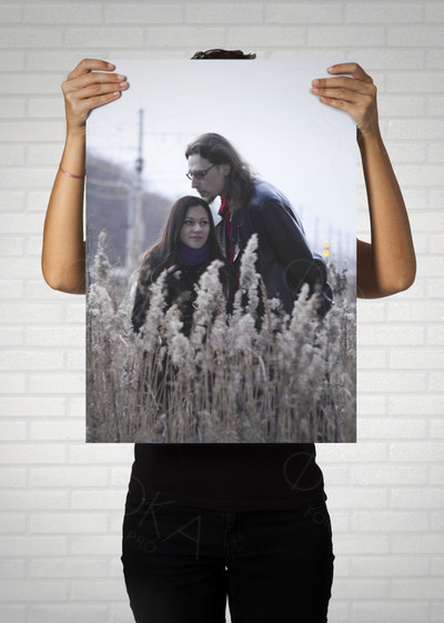 Фотокартина на холсте 30х40см «Двое в поле» — фото
