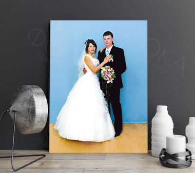 Фотокартина на холсте 60х80см «Жених и невеста» — фото