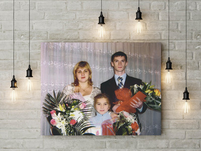 Фотокартина на холсте 40х30см «Наша семья» — фото