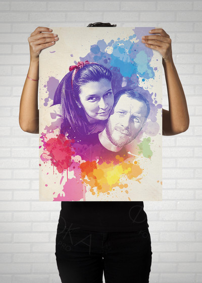 Фотокартина в стиле гранж на холсте 50х70см «Подарок любимой» — фото