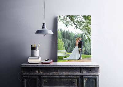 Фотокартина на холсте 50х80см «Молодожены в березовой роще» — фото