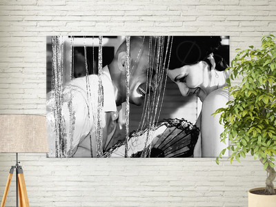 Фотокартина на холсте 60х40см «Двое с веером» — фото