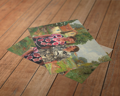 Фотопортрет на дизайнерской бумаге «Две подруги» — фото