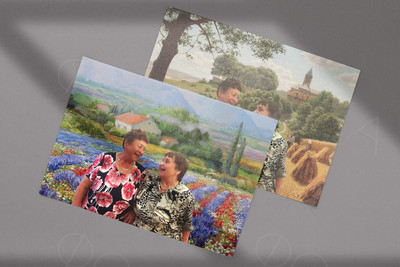 Фотопортрет на дизайнерской бумаге «Две подруги» — фото