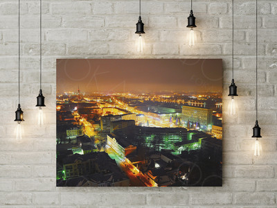 Фотокартина на холсте 80х50см «Ночная Тверь» — фото