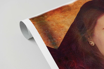 Фотокартина в стиле гранж на холсте 30х40см «Девушка с букетом» — фото