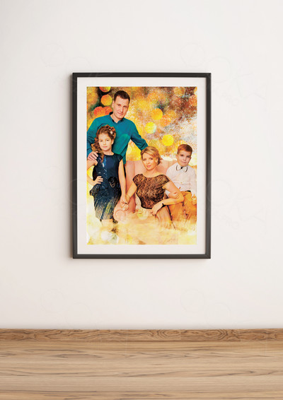 Фотокартина в стиле дрим-арт на холсте 50х70см «Семья» — фото