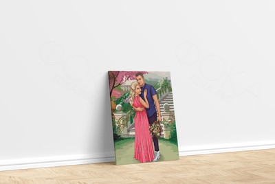 Фотокартина в стиле дрим-арт на холсте 50х70см «Двое в парке» — фото