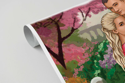 Фотокартина в стиле дрим-арт на холсте 50х70см «Двое в парке» — фото