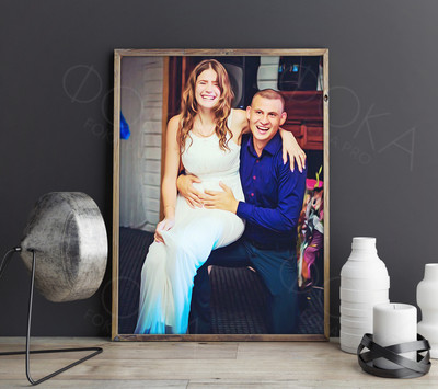 Фотокартина на холсте 50х70см «Счастливые влюбленные» — фото