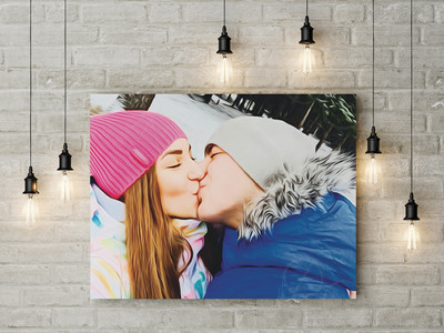 Фотокартина на холсте 50х40см «Поцелуй» — фото