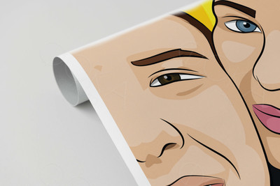 Фотокартина в стиле поп-арт на холсте 50х70см «Двое вместе» — фото