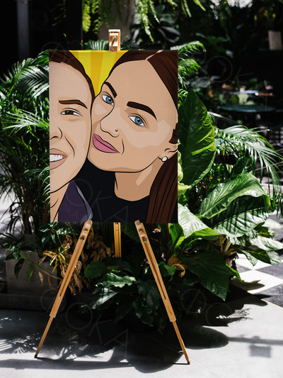 Фотокартина в стиле поп-арт на холсте 50х70см «Двое вместе» — фото