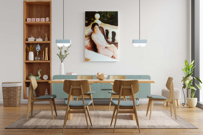 Фотокартина в стиле дрим-арт на холсте 50х70см «Дама на скамейке» — фото