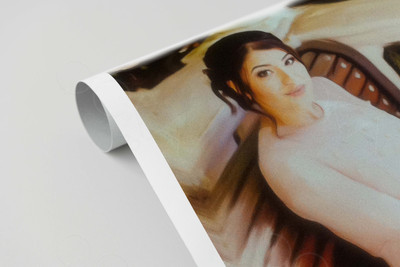 Фотокартина в стиле дрим-арт на холсте 50х70см «Дама на скамейке» — фото