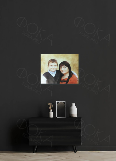 Фотокартины на холсте 40х30см «Мама и сын» — фото
