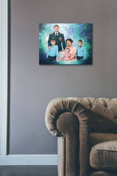 Фотокартина в стиле дрим-арт на холсте 50х40см «Портрет семьи» — фото