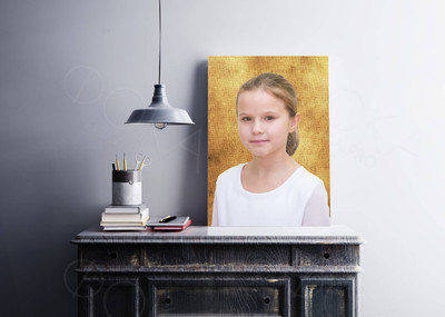 Фотокартина на холсте 40х60см «Девочка с улыбкой Моны Лизы» — фото