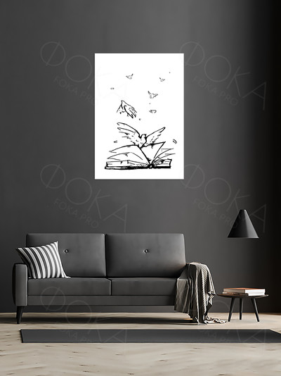 Картина 50х70 см «Птицы из книги Только совесть» — фото