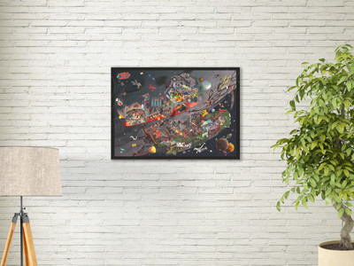 Фотопанель-постер в багетной раме 84х60см «Космос» — фото