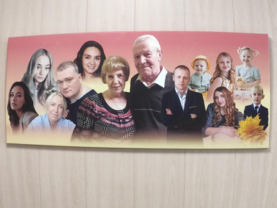 Картина-фотоколлаж 120х50см – подарок на золотую свадьбу — фото