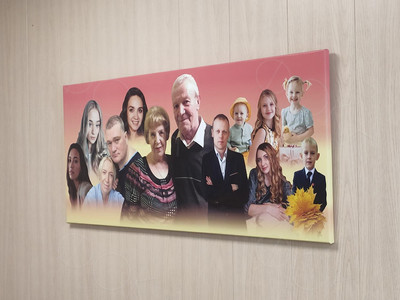 Картина-фотоколлаж 120х50см – подарок на золотую свадьбу — фото