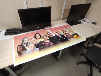 Картина-фотоколлаж 120х50см – подарок на золотую свадьбу — фото