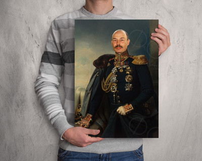 Фотокартина-монтаж на холсте 60х80см «Генерал с накидкой» — фото