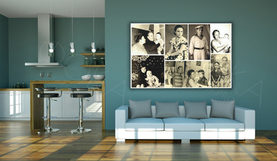 Фотокартина-коллаж на холсте 60х40см «Наша семья» — фото