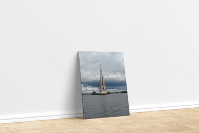 Фотокартина на холсте 50х77см «Колокольня г. Калязин» — фото