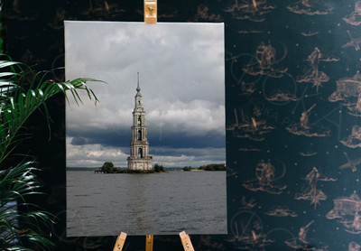 Фотокартина на холсте 50х77см «Колокольня г. Калязин» — фото