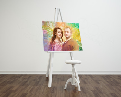 Фотокартина в стиле гранж на холсте 60х40см «Вдвоем» — фото