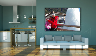 Фотокартина на холсте 60х40см «Зима в горах» — фото