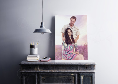 Фотокартина на холсте 60х80см «Мы в сиреневой пшенице» — фото