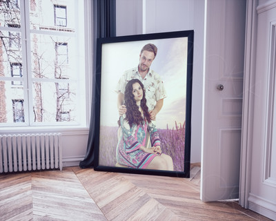 Фотокартина на холсте 60х80см «Мы в сиреневой пшенице» — фото