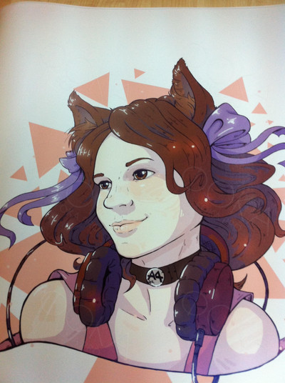 Картина на холсте 40х50см «Лиса Женя» (ручная отрисовка по фото в стиле «Поп-арт») — фото