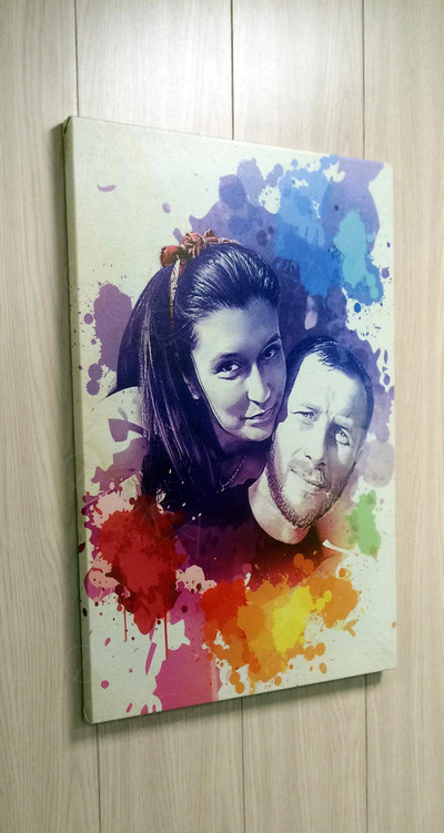 Фотокартина в стиле гранж на холсте 50х70см «Подарок любимой» — фото