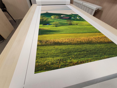 Модульные картина на холсте 4 шт. 52х112см «Зеленые горы» — фото