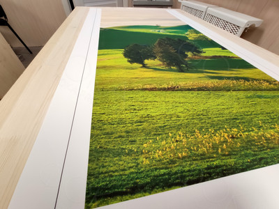 Модульные картина на холсте 4 шт. 52х112см «Зеленые горы» — фото