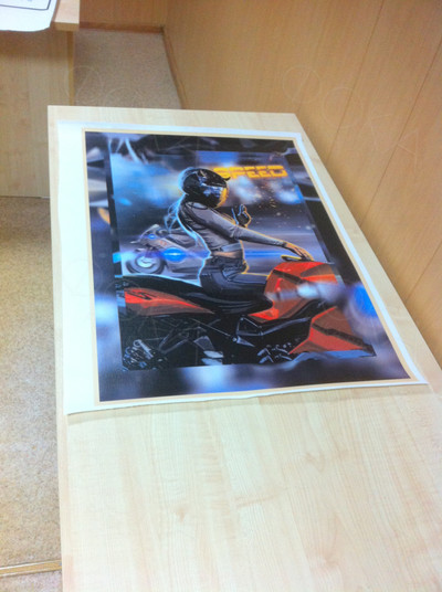 Фотокартина в стиле поп-арт на холсте 60х80см «Девушка на мотоцикле» — фото