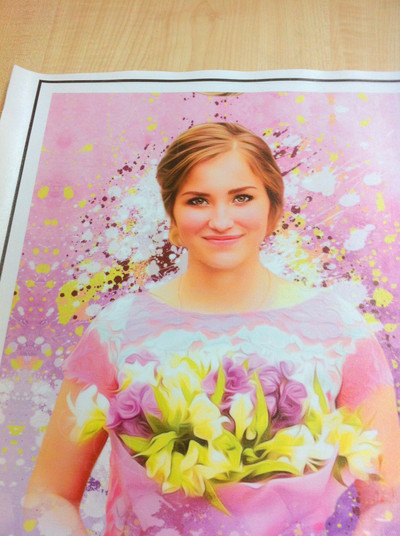 Фотокартина в стиле дрим-арт на холсте 30х40см «Милая девушка с цветами» — фото