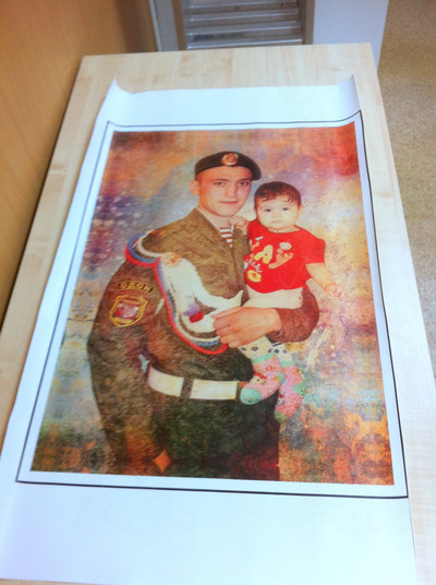 Фотокартина в стиле арт-гранж на холсте 40х60см «Отец и дочь» — фото