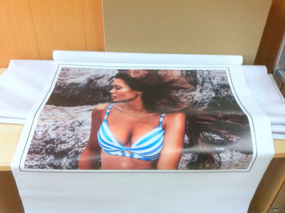 Фотокартина на холсте 70х50см «Девушка в полосатом купальнике» — фото