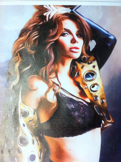 Фотокартина на холсте 50х50см «Девушка огонь» — фото