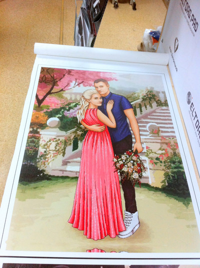 Фотокартина в стиле дрим-арт на холсте 50х70см «Двое в парке» — фото