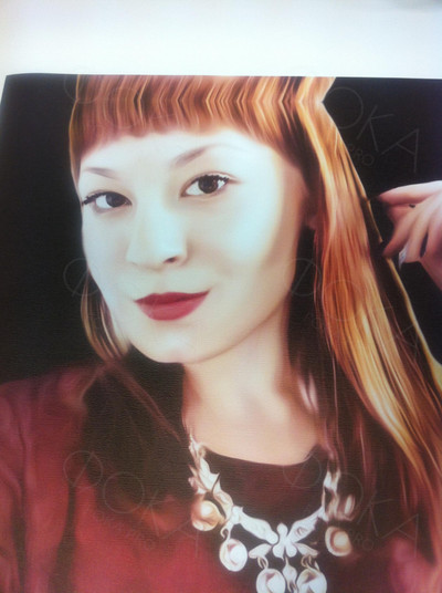 Фотокартина на холсте 40х60см «Девушка в красном» — фото