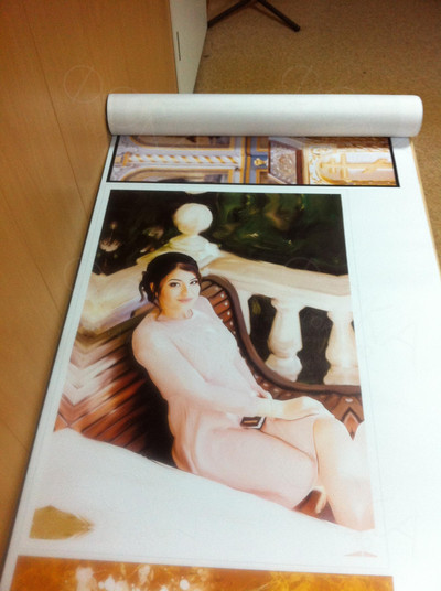 Фотокартина в стиле дрим-арт на холсте 50х70см «Дама на скамейке» — фото