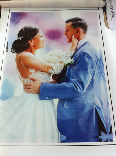 Фотокартина в стиле дрим-арт на холсте 50х70см «Жених и невеста» — фото